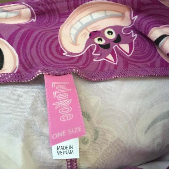 😸In🏰Lularoe Disney Cheshire Cat OS Leggings NWT - Picture 3 of 3